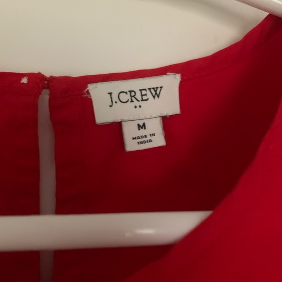 JCrew NWOT red puff sleeve blouse in stretch cotton poplin - Picture 3 of 4